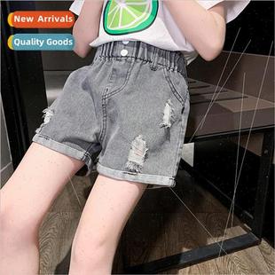 summer 2023 new Girls versatile shorts childrens casua denim