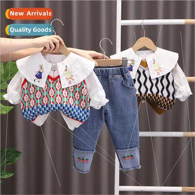 202 spring and fall  college  girls three-piece girls suit l