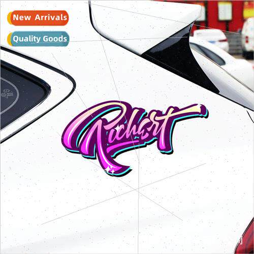 Creative graffiti text car stickers love artists scratch cov
