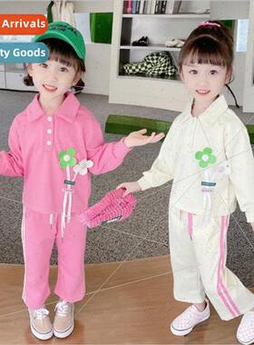 Girls suit spring and fall 2022 new childrens childrens dres