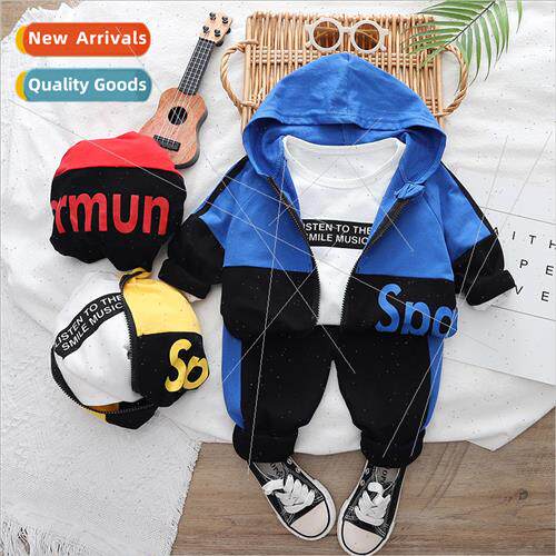Childrens clothing boys spring and fall  three-piece set 202