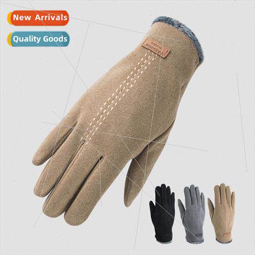 New padded gloves mens winter warm solid color fashion Korea
