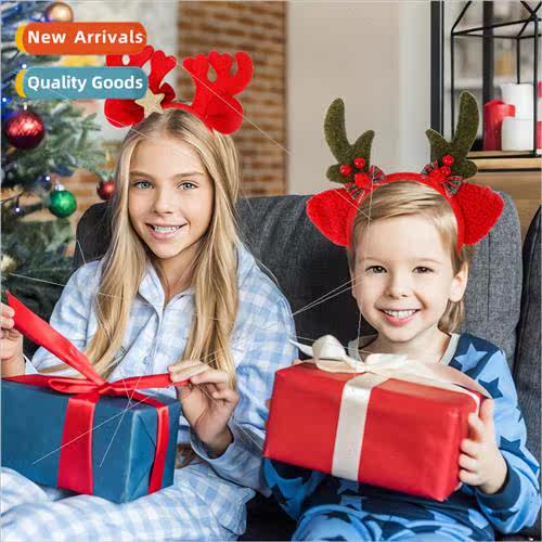 2024 new Christmas hair bands velvet antler headdress bow be