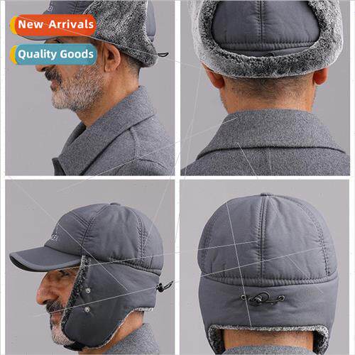 Hat mens winter old man dad cap fall and winter middle-aged
