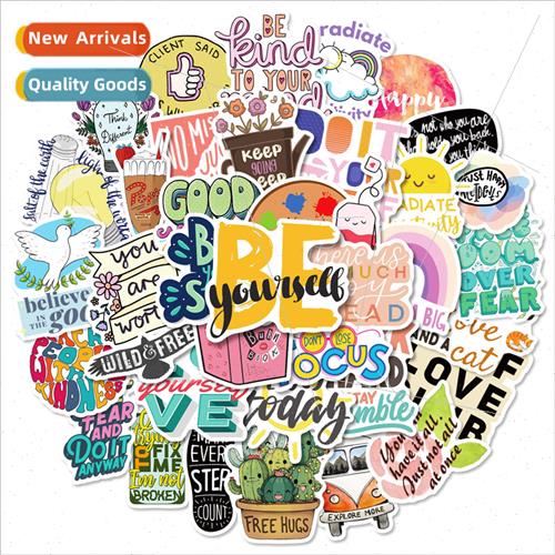 50 pcs of student stationery inspirational text stickers alb