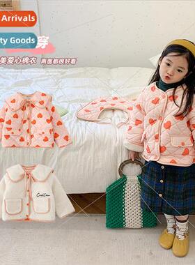 Korean childrens fall and winter girls cotton clothing new f