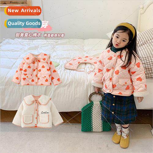 Korean childrens fall and winter girls cotton clothing new f