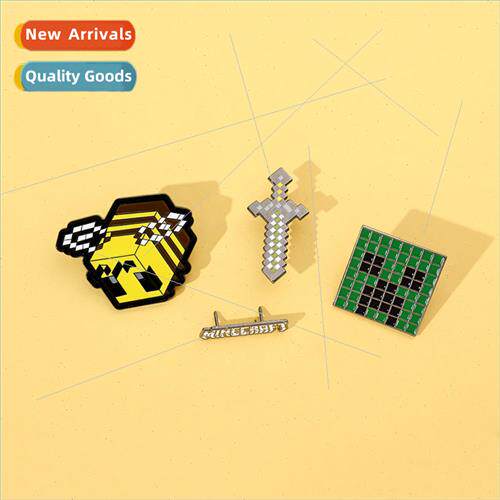 New creative cartoon game badges my world around pixel bees