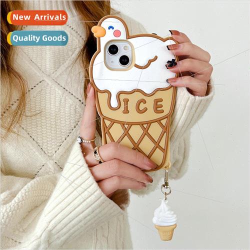 适用 Apple 13 Silicone Ice Cream Duck Phone Case iphonexs ma