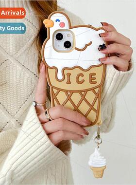 适用 Apple 13 Silicone Ice Cream Duck Phone Case iphonexs ma