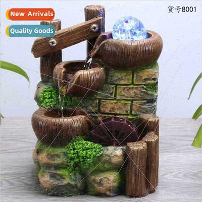 Creative feng shui ornaments small fountain desktop 适用tune