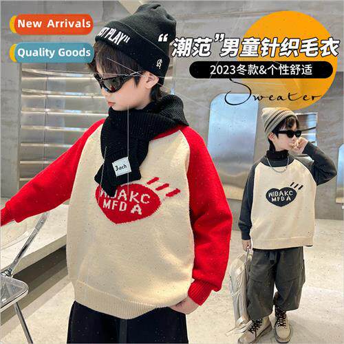 Boys sweater 2023 new fall and winter  Korean  of the winter