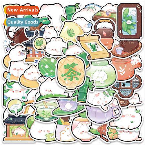 40 pcs of bamboo 适用est tea room cute cartoon stickers chil