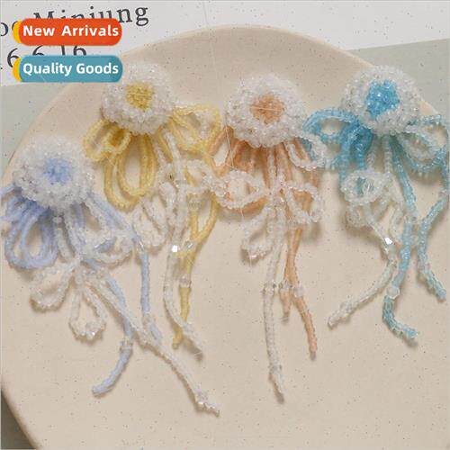 Summer vacation  long crystal tassel flower diy handmade wea