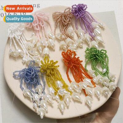 Mori tassel pearl bell orchid flowers diy handmade weaving g