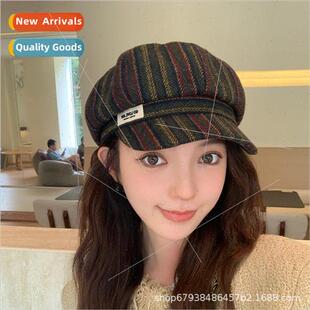 British retro octagonal cap female fall and winter new casua