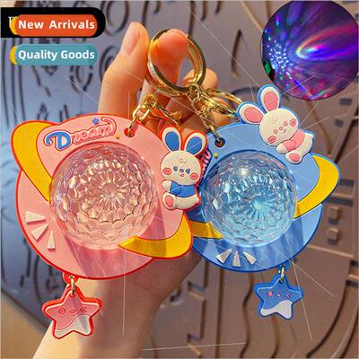 Cartoon creative starry sky rabbit roaming space ambient lig