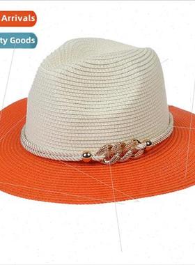 Summer gentlemans bowler hat set dance popping Panama straw