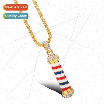 Diamond Dripping Oil Barber Shop Turning ght Tool  Necklace