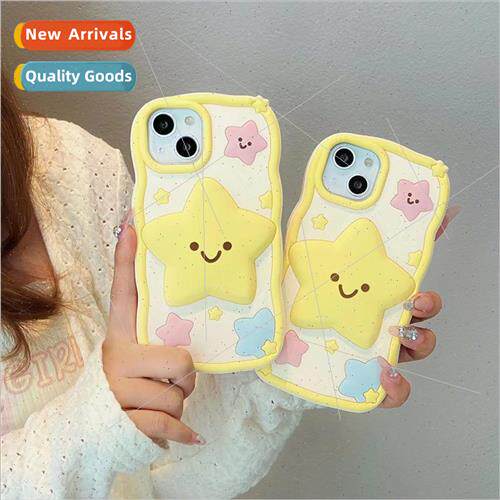 Korean  ins smiley star iPhone 13 silicone 14ProMax phone ca