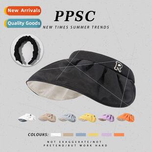 Summer sun hat female UV anti-ultraviolet hollow top hat tra