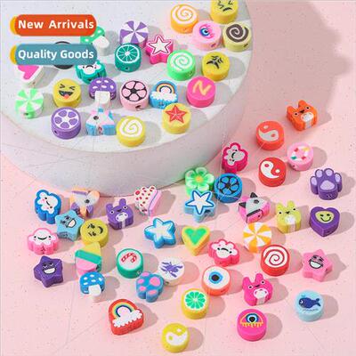 Mixed-color heart smiley Totoro clouds soft ceramic beads be
