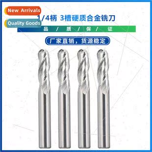 New 1/4 shank 3 flute carbide milling cutter ball end millin