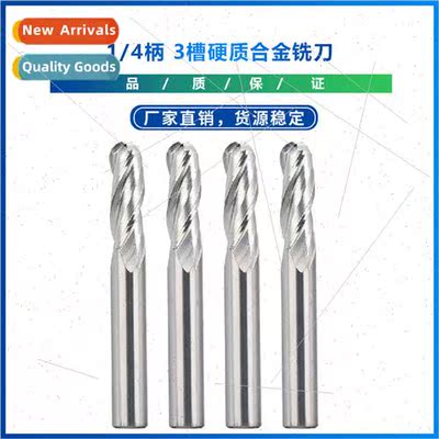 New 1/4 shank 3 flute carbide milling cutter ball end millin