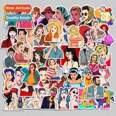 pop girl notebook pcs waterp stickers luggage cartoon