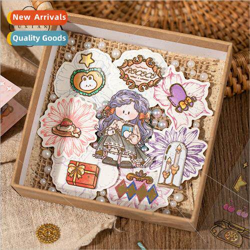 Ago retro wear hot stamping pet stickers cute cartoon girl D