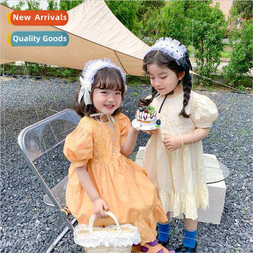 girls gas short-sleeved dress 2022 summer new Korean  of the