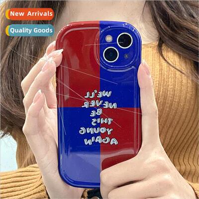 适用 iphone13pro max red and blue splicing English apple 12