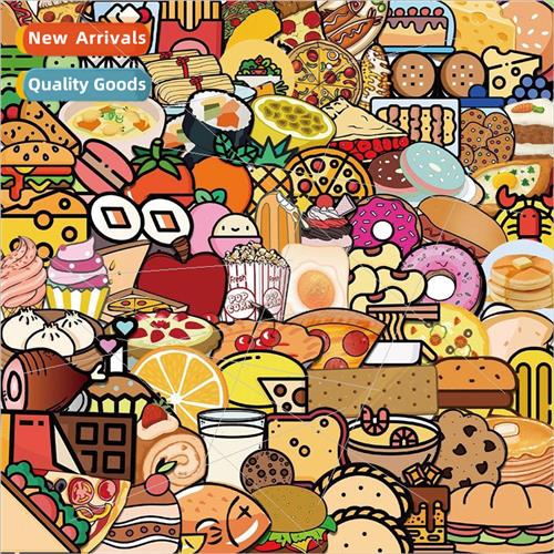 100 cartoon food pattern personalized stickers decorative lu