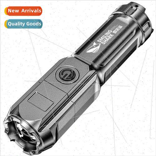 ABS strong light dimming flashlight outdoor portable home co