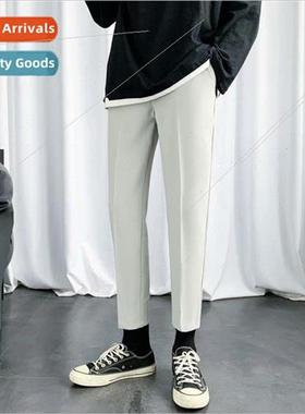 Summer fashion mens suit pants thin section straight Slim pl