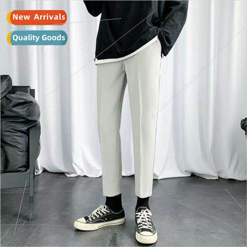 Summer fashion mens suit pants thin section straight Slim pl