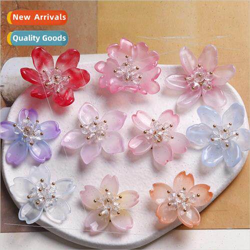 Ancient  fairy hanfu crystal glass flowers diy handmade weav