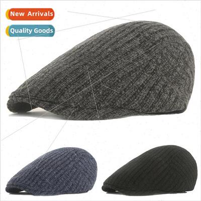 Winter knitted newsboy cap mens big head around the duck ton