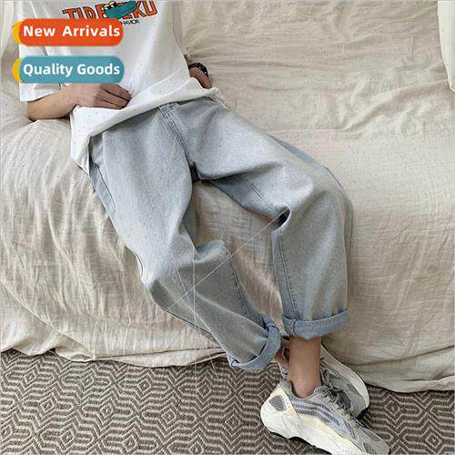Denim pants mens  loose fall feeling wide-legged Korean nd v