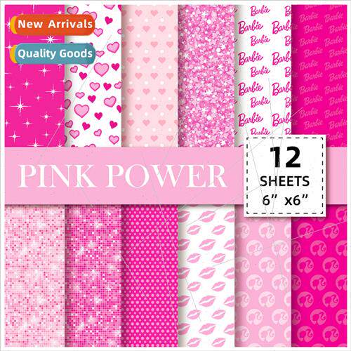 12pcs/pack material paper pop barbie pink simple handbook ba