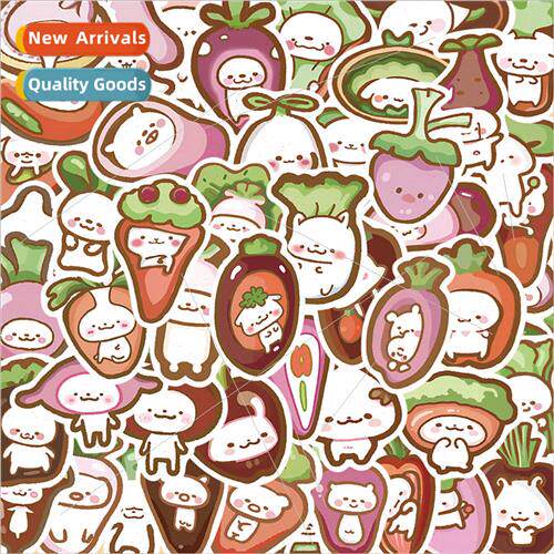 50 Vegetable Doll Cute Radish Head Doodle Stickers Cell Phon