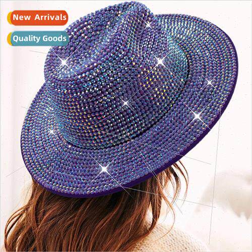 Point drill cowboy hat shiny rhinestone laser hat holiday ba