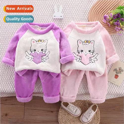 2023 fall and winter female baby facecloth pajamas cartoon k
