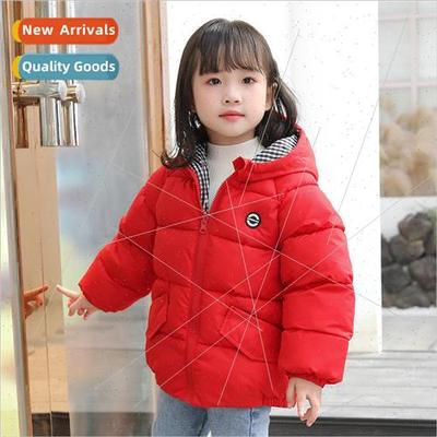 Double-sided wear childrens down cotton jacket winter men an