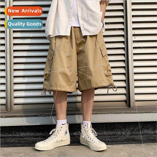 2022 summer large pockets work shorts men loose ins five pan