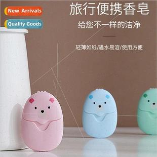 Travel disposable soap tablets boxed soap paper portable han