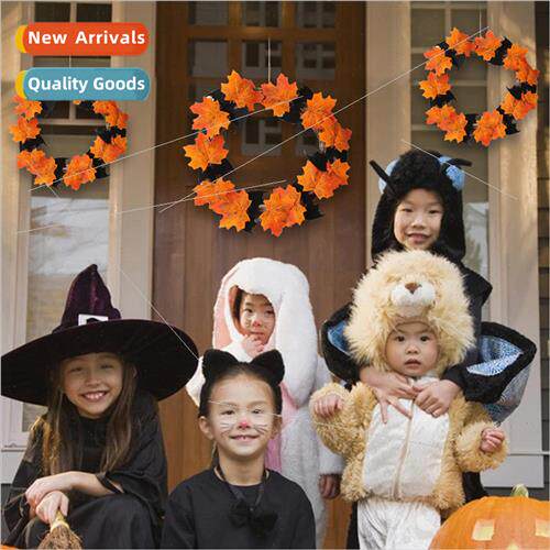 New Halloween maple wreath home decor simulation wall decora