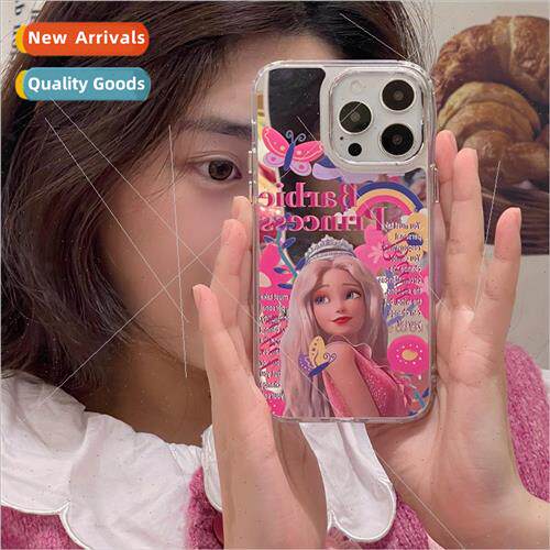 Girls Pink Barbie English iPhone 14 Mirror 13ProMax 适用 App
