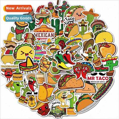 50 Mexican  food cute doodle stickers stationery water cups
