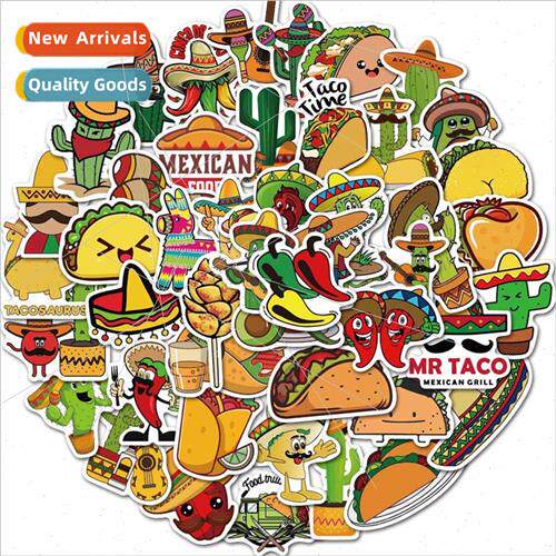 50 Mexican  food cute doodle stickers stationery water cups
